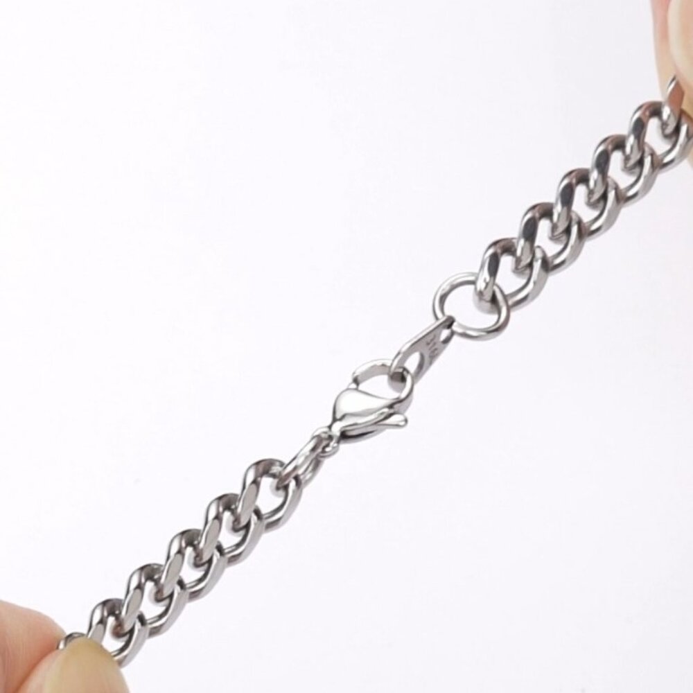 Stainless Steel Cuban Link Chain Necklace Classic Durable Minimalist Gift - Picture 8 of 8